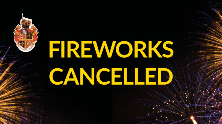 Fireworks cancelled notice